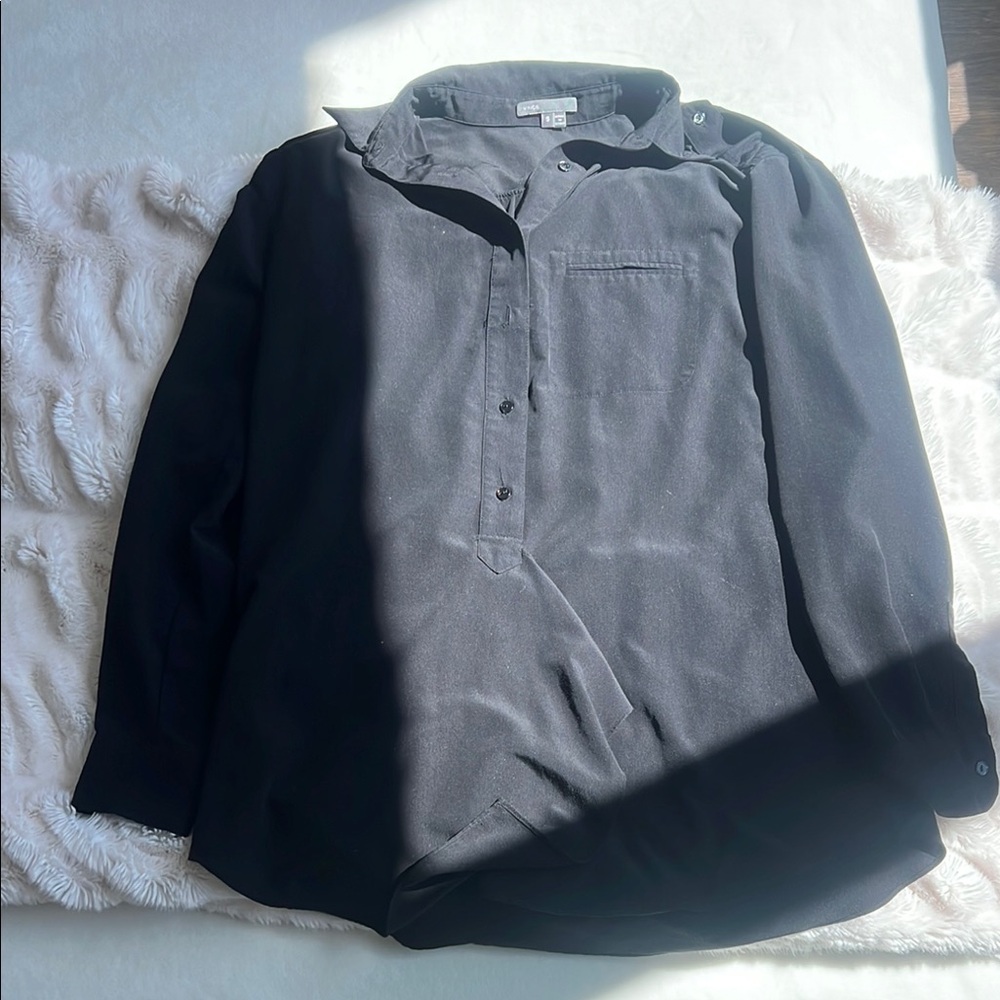 Vince Black Button Down Shirt
